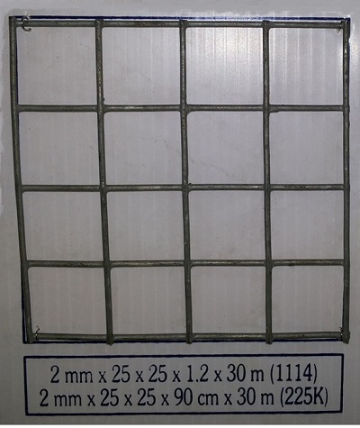Kawat loket galvanis 2 mm x 25 x 25 x 1.2 x 30 m(1114) u1